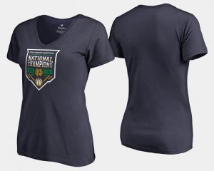 University of Notre Dame T-Shirt Basketball V Neck 2018 National Champions Press For Women Women's Basketball Navy