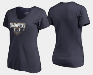 University of Notre Dame T-Shirt Women's Basketball Navy For Women's Basketball V Neck 2018 National Champions Rebound