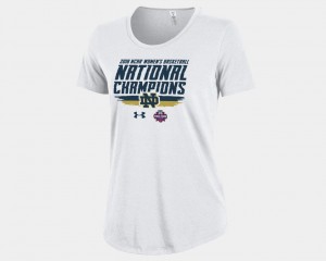 White Ladies Basketball 2018 National Champions Locker Room Performance Women's Basketball UND T-Shirt
