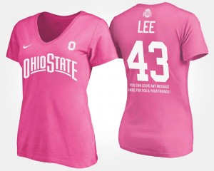 #43 Pink Name and Number Ladies With Message Darron Lee OSU Buckeyes T-Shirt