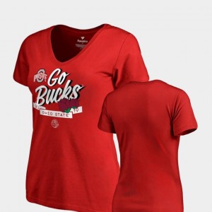 Women Scarlet 2019 Rose Bowl Bound Dime V Neck Fanatics Branded Ohio State T-Shirt