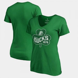 Oregon Ducks T-Shirt St. Patrick's Day Paddy's Pride Fanatics Kelly Green Womens