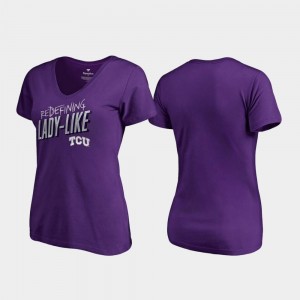 True Sport Redefining Lady Like Fanatics Branded Horned Frogs T-Shirt Ladies Purple