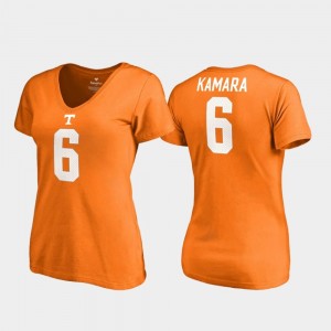 #6 Tennessee Orange For Women College Legends Alvin Kamara UT T-Shirt V Neck