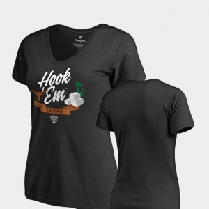 University of Texas T-Shirt 2019 Sugar Bowl Bound Dime V Neck Fanatics Branded Black Ladies