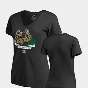 2019 Fiesta Bowl Bound For Women's Knights T-Shirt Black Dime V Neck Fanatics Branded
