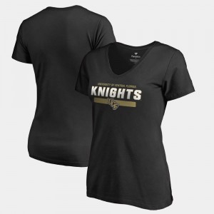 Black UCF Knights T-Shirt For Women's V Neck Team Strong