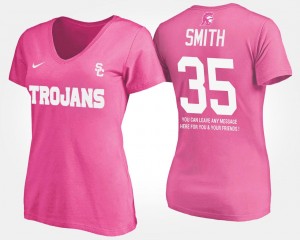Name and Number #35 For Women's With Message Pink Cameron Smith Trojans T-Shirt