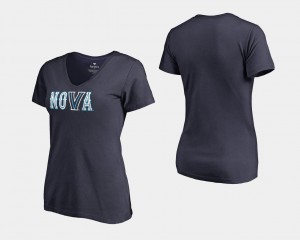 Basketball National Champions Villanova University T-Shirt Women's Navy 2018 Nova V Neck Fanatics Branded