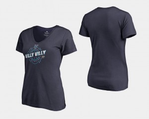 Basketball National Champions Navy Villanova University T-Shirt 2018 Villy Villy Slim Fit V Neck Women's