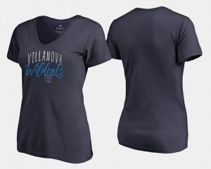 Graceful Navy Villanova University T-Shirt Women's V Neck Fanatics Branded