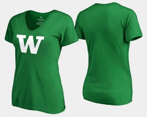 St. Patrick's Day For Women Kelly Green Washington Huskies T-Shirt White Logo Fanatics Branded