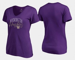 V Neck Fanatics Branded Ladies Purple Graceful Washington T-Shirt