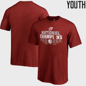 Bama T-Shirt College Football Playoff 2017 National Champions Multi Kick Crimson Kids Bowl Game