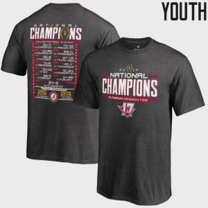 Heather Gray Bama T-Shirt College Football Playoff 2017 National Champions Schedule For Kids Bowl Game