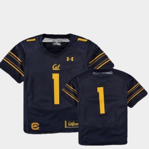 Youth(Kids) College Football Golden Bears Jersey Navy Finished Replica Under Armour #1