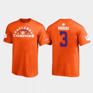 Amari Rodgers Clemson University T-Shirt 2018 National Champions Kids Orange Pylon Fanatics Branded #3