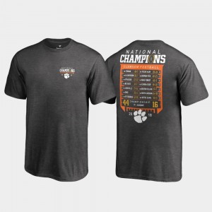 2018 National Champions Heather Gray Hardcount Schedule College Football Playoff Clemson T-Shirt Kids