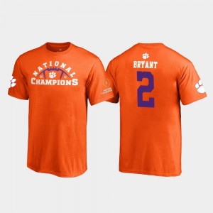 Pylon Fanatics Branded 2018 National Champions #2 Kelly Bryant Clemson T-Shirt For Kids Orange