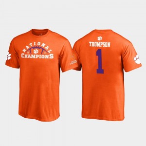 Youth(Kids) #1 Pylon Fanatics Branded 2018 National Champions Trevion Thompson Clemson University T-Shirt Orange