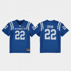 For Kids Royal Brittain Brown Duke University Jersey 2018 Independence Bowl College Football Game #22