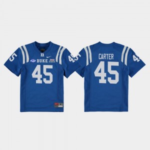 #45 Royal 2018 Independence Bowl College Football Game Griffin Carter Duke Jersey Youth(Kids)