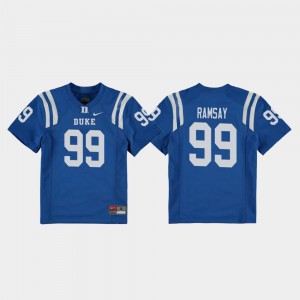 Royal For Kids Mike Ramsay Blue Devils Jersey Replica Nike College Football #99