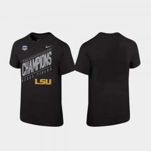 Louisiana State Tigers T-Shirt 2019 Fiesta Bowl Champions Locker Room Nike Black Youth