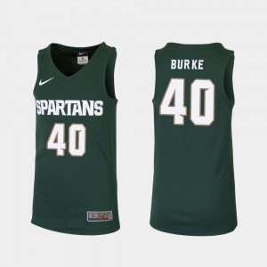 Green College Basketball Youth(Kids) Replica #40 Braden Burke MSU Jersey