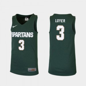 Foster Loyer Spartans Jersey College Basketball Green Replica #3 Youth