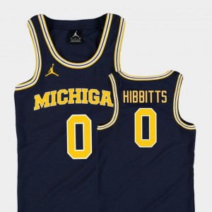 College Basketball Jordan #0 Youth(Kids) Navy Replica Brent Hibbitts University of Michigan Jersey