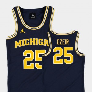 Navy #25 College Basketball Jordan Replica Youth Naji Ozeir Michigan Wolverines Jersey
