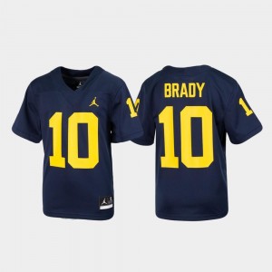 Tom Brady Michigan Jersey Replica #10 For Kids Navy Alumni Football Jordan Brand