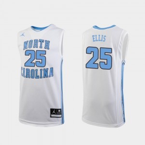 Caleb Ellis UNC Tar Heels Jersey Youth College Basketball White #25 Replica