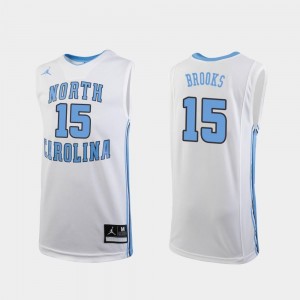 Garrison Brooks UNC Jersey Youth Replica #15 College Basketball White