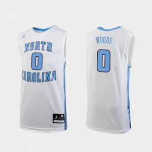 Replica #0 Seventh Woods UNC Jersey College Basketball White For Kids