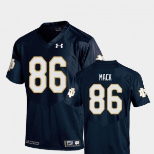 #86 Alize Mack University of Notre Dame Jersey Navy Kids Replica Under Armour College Football