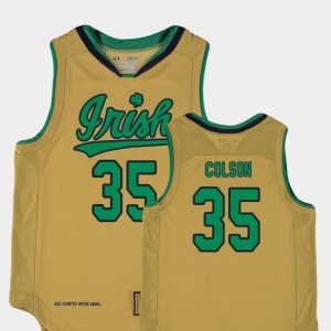 Replica For Kids Bonzie Colson Irish Jersey Gold #35 College Basketball Special Games