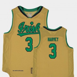 #3 D.J. Harvey Notre Dame Jersey Replica Kids Gold College Basketball Special Games