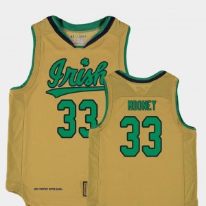 Replica #33 Gold College Basketball Special Games Youth John Mooney Notre Dame Fighting Irish Jersey