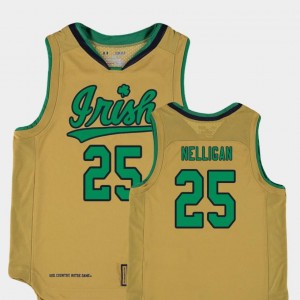 Replica Gold #25 College Basketball Special Games Youth(Kids) Liam Nelligan Irish Jersey