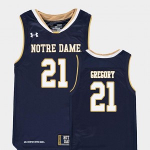 Matt Gregory University of Notre Dame Jersey Navy College Basketball Youth Replica #21