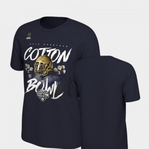Illustrated Helmet College Football Playoff Notre Dame T-Shirt 2018 Cotton Bowl Bound For Kids Navy