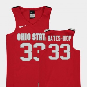 Keita Bates-Diop OSU Buckeyes Jersey College Basketball Replica Kids Red #33