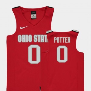 Micah Potter Ohio State Buckeyes Jersey Red Replica Youth #0 College Basketball
