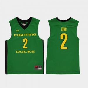 Louis King Oregon Ducks Jersey Green Youth Replica #2 College Basketball