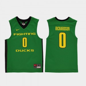 Kids Will Richardson University of Oregon Jersey Green Replica College Basketball #0