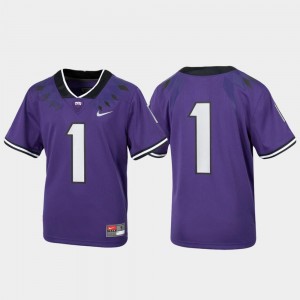 Purple #1 Youth Horned Frogs Jersey Football Untouchable