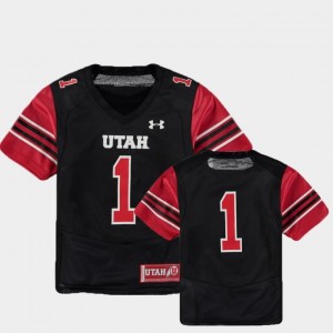 Finished Replica Under Armour College Football University of Utah Jersey Youth Black #1