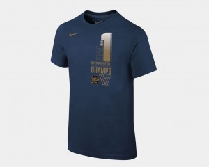 Basketball National Champions #1 Villanova T-Shirt For Kids 2018 Celebration Navy